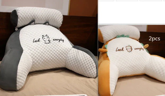 A cozy lumbar support cushion with a soft, breathable design for comfortable back and posture support