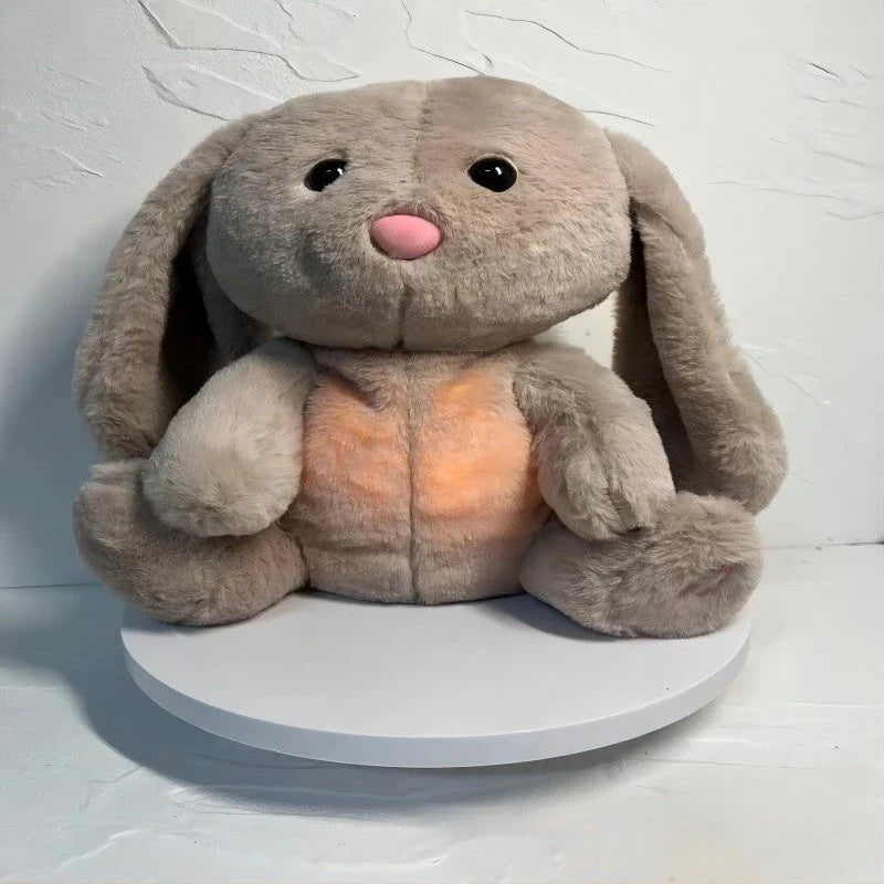 Soothing and relaxing plush breathing bunny toy with calming lights and music to help babies and toddlers sleep