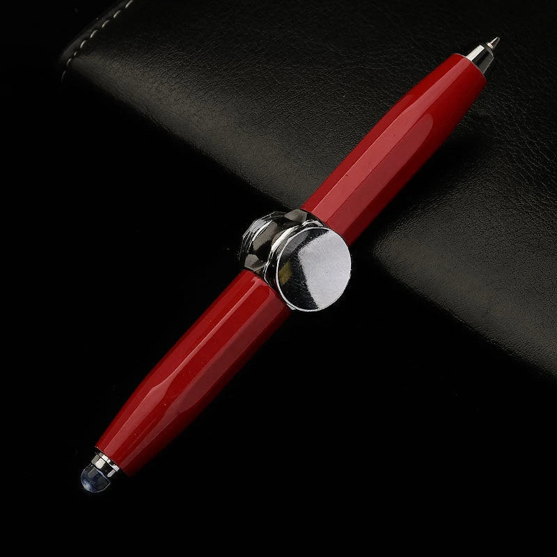 Versatile LED-powered gyro ballpoint pen with a mesmerizing spinner for stress relief and improved productivity