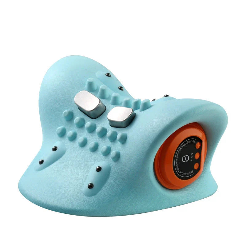 Versatile cervical traction massager with adjustable massage settings and heating function for neck pain relief