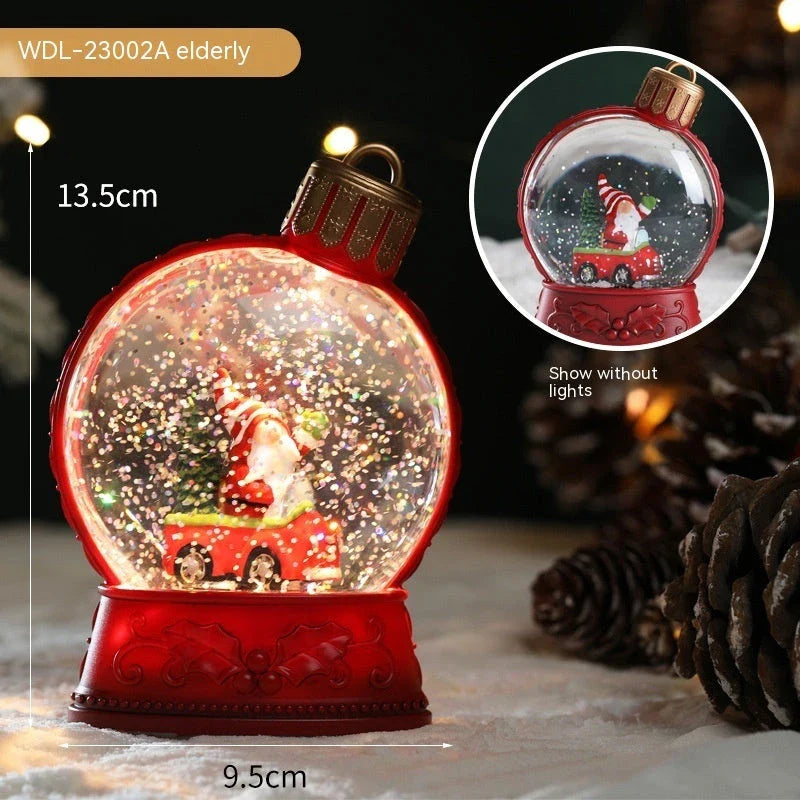 Realistic flame LED Christmas decoration lights with various designs including old man, snowman, kids tree, and angel