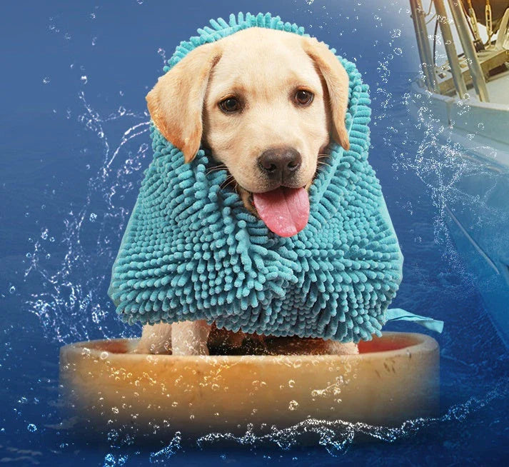 Soft and absorbent pet towels in various colors for bathing dogs and cats