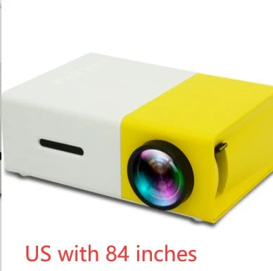 Compact 1080p HD home cinema projector with versatile connectivity and adjustable display settings