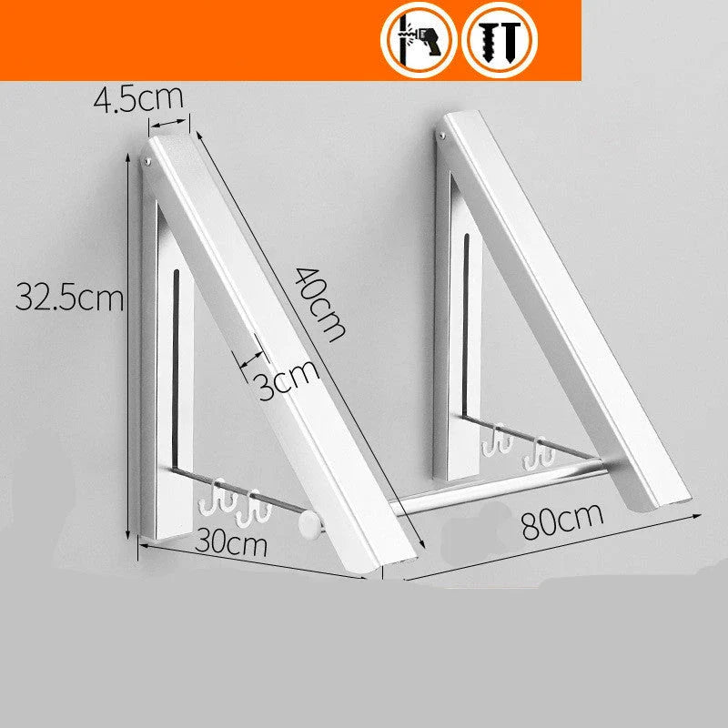 Foldable Aluminum Alloy Wall Hanger with Sturdy Triangle-Shaped Design and Rust-Resistant Finish