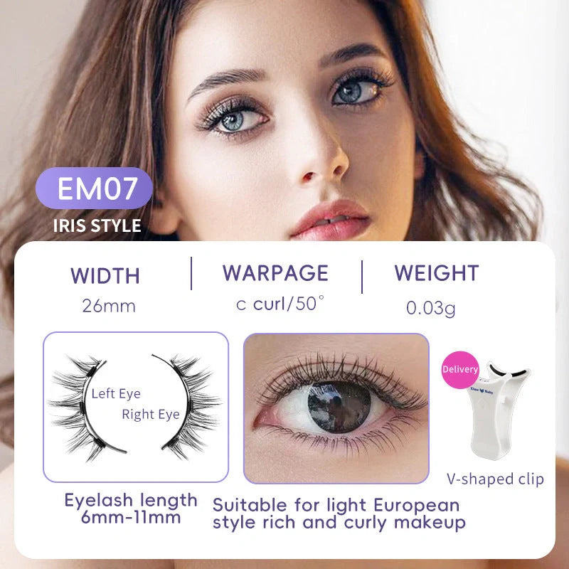 Luxurious magnetic suction false eyelashes in super soft mink hair for a natural look