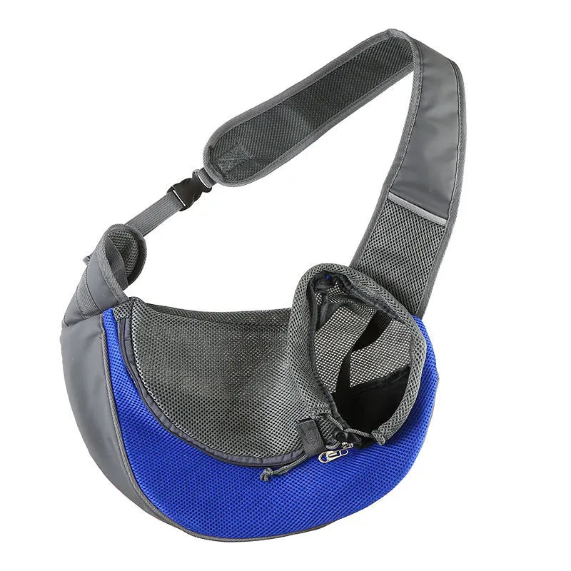 Mesh pet carrier sling bag for small dogs and cats in various colours with single shoulder strap