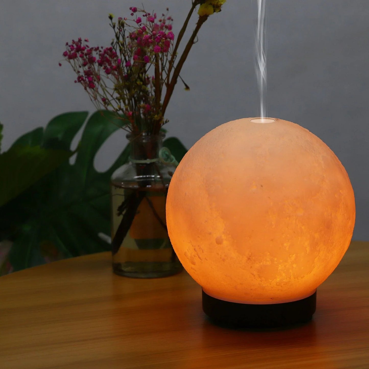 Calming Moon Light Ultrasonic Humidifier and Aroma Diffuser with Soothing Mist and Ambient Lighting