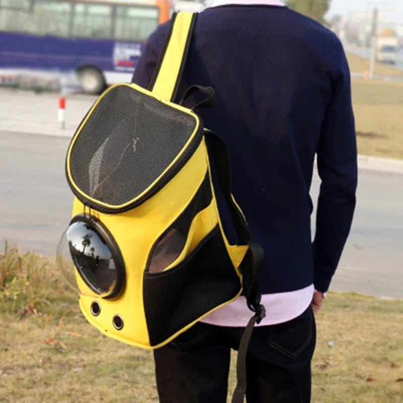 Astronaut Pet Carrier Backpack with Spacious Interior, Breathable Mesh Panels, and Adjustable Straps for Secure Pet Transport