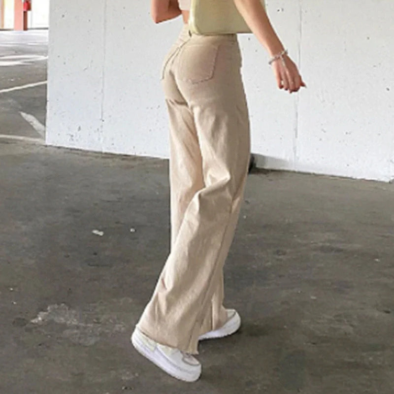 Spice Girls inspired high waist bell bottom jeans in black, brown, and white