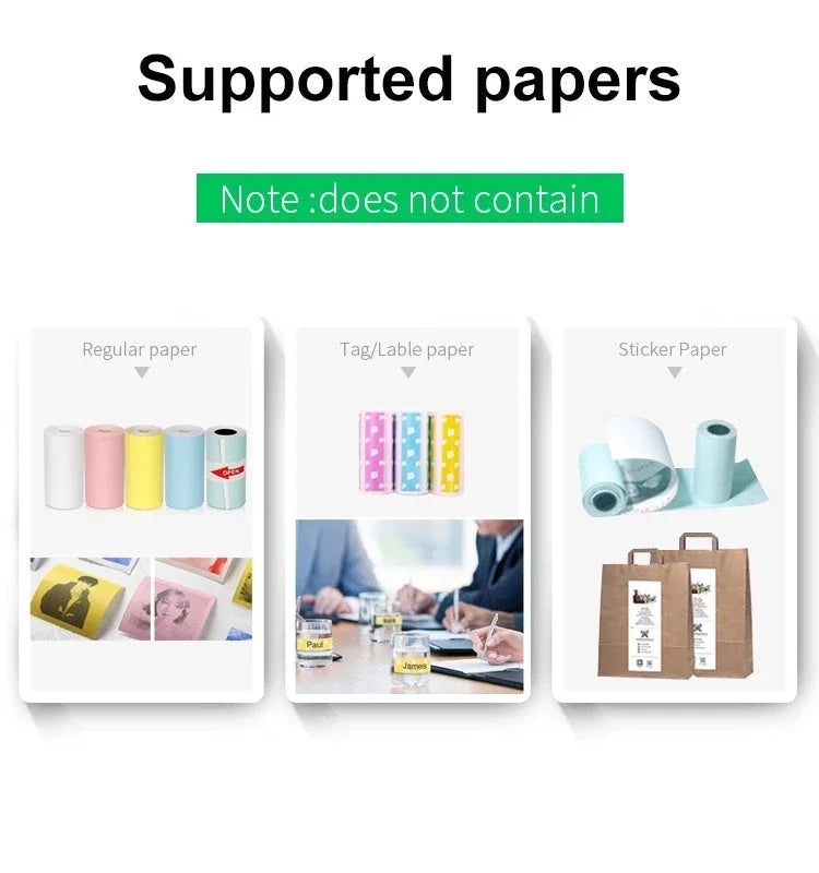 Compact Bluetooth thermal printer for instant photo printing, with wireless connectivity and customizable templates