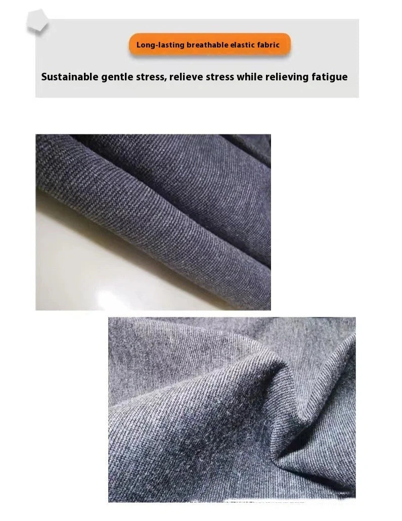 Dog wearing a stylish heather gray anxiety jacket for warmth and comfort