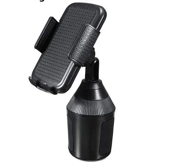 Versatile car cup holder and phone mount with 360-degree rotation and durable ABS construction