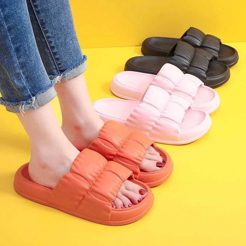 Stylish and comfortable bathroom slippers with a variety of vibrant color options, featuring a durable, waterproof, and anti-slip sole for all-day wear.