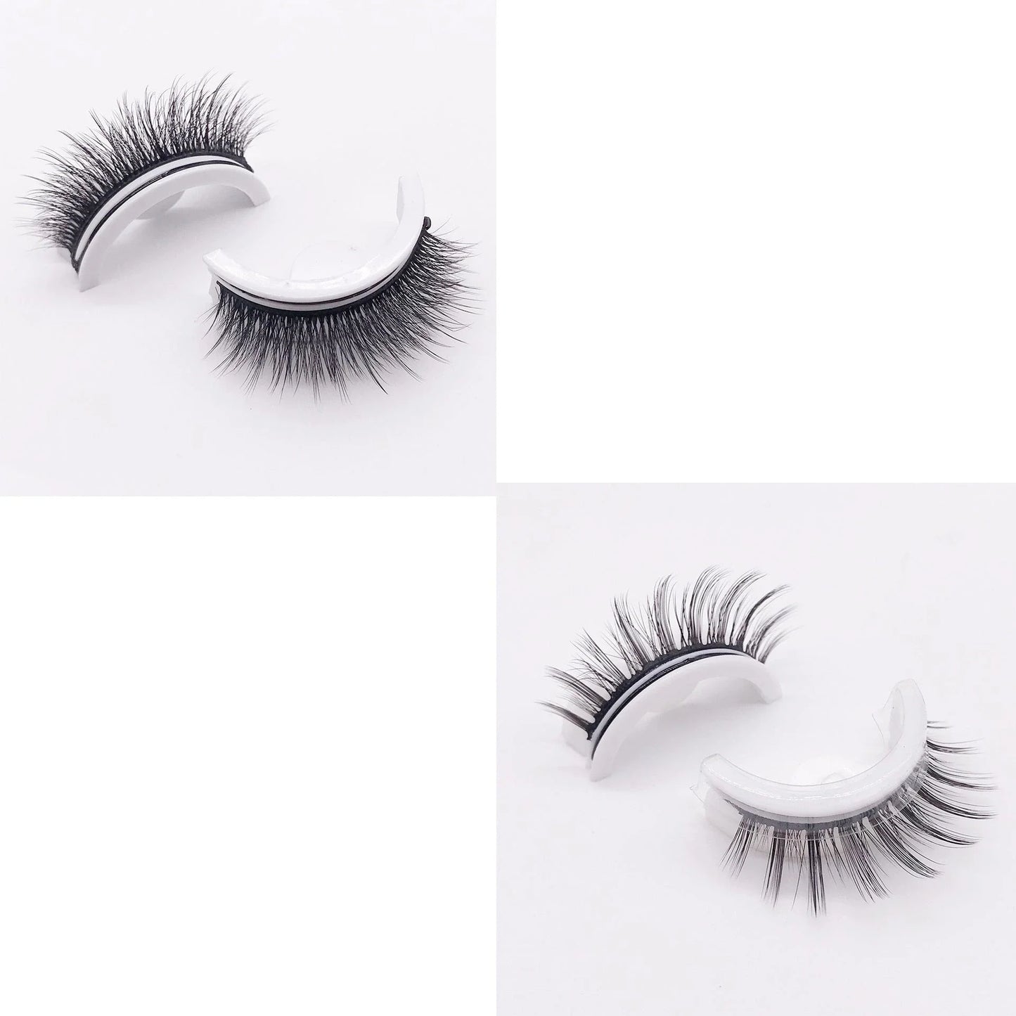 Glamorous 3D mink-inspired false eyelashes in various styles and packaging