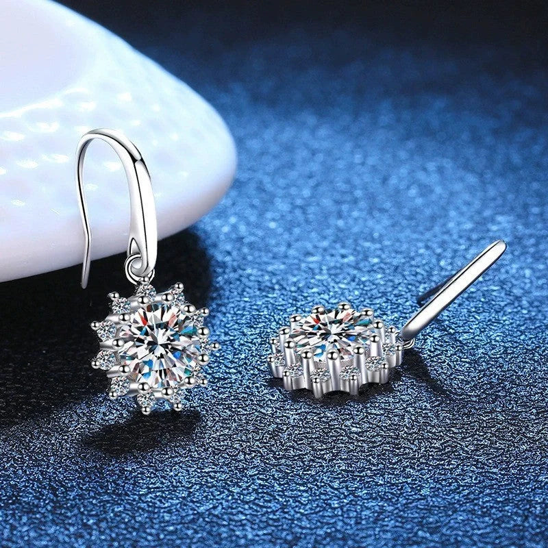 Elegant white gold sunflower stud earrings with a lustrous finish, a versatile accessory for the modern British woman