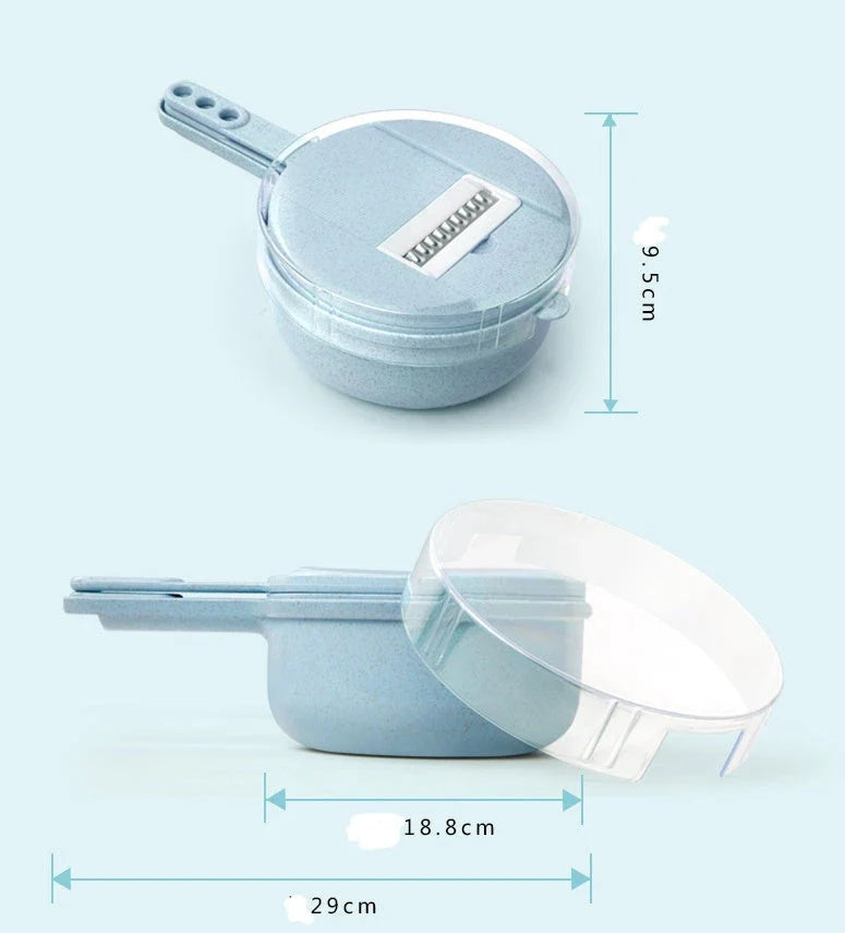 8-in-1 Mandoline Slicer with Stainless Steel Blades and BPA-Free Plastic for Effortless Vegetable Prep