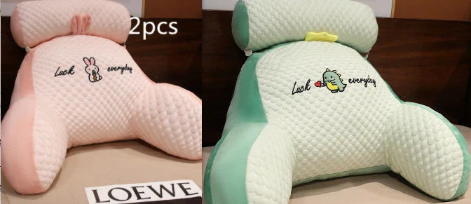 A cozy lumbar support cushion with a soft, breathable design for comfortable back and posture support