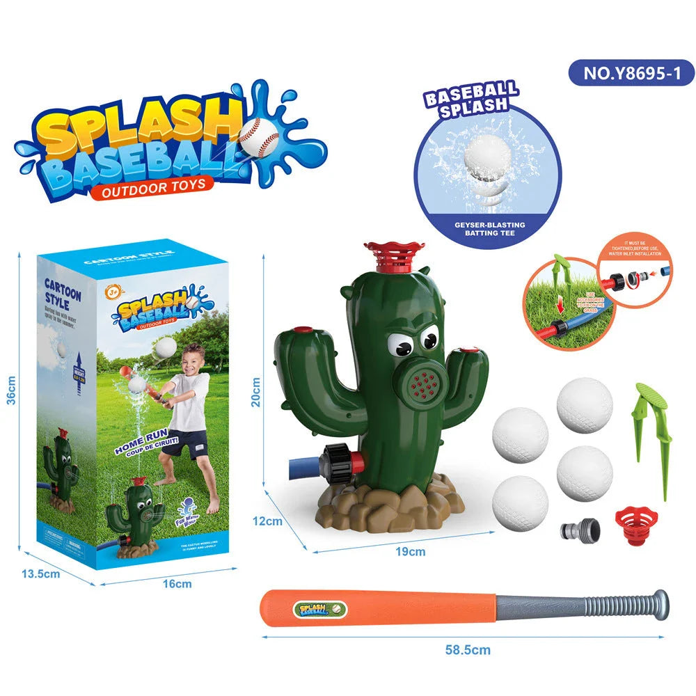 Playful backyard water sprinkler with adorable cactus design, perfect for summer fun and outdoor entertainment