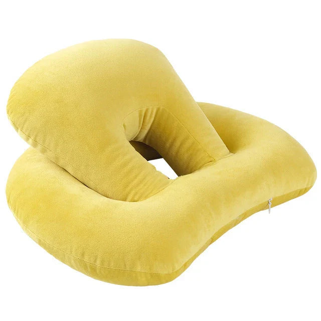 Comfortable U-Shaped Desk Neck Pillow with Plush Velvet Exterior and Adjustable Arm Rest Support