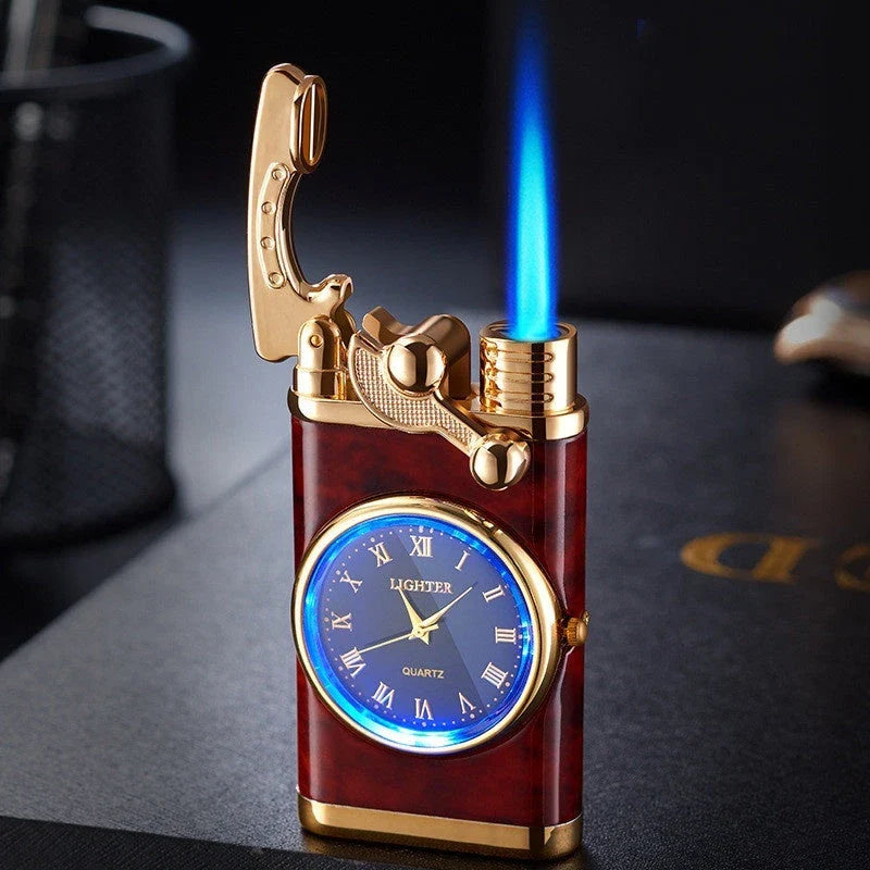 Multipurpose Butane Lighter and Wrist Watch Combo with Adjustable Flame, Durable Construction, and Stylish Design