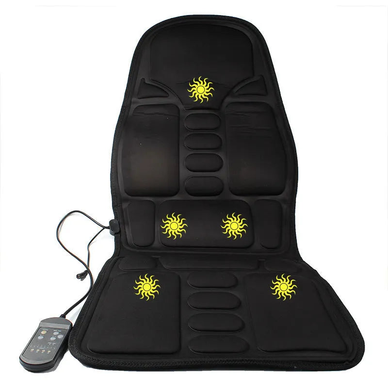 Black heating massage mat with infrared physiotherapy function and AC power plug