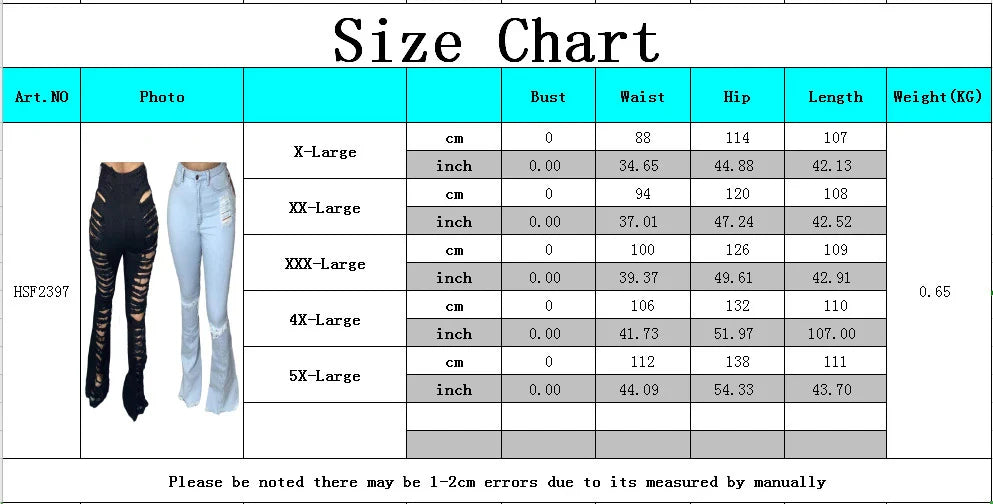 Premium stretch denim plus-size bell-bottom jeans in a variety of colours and sizes