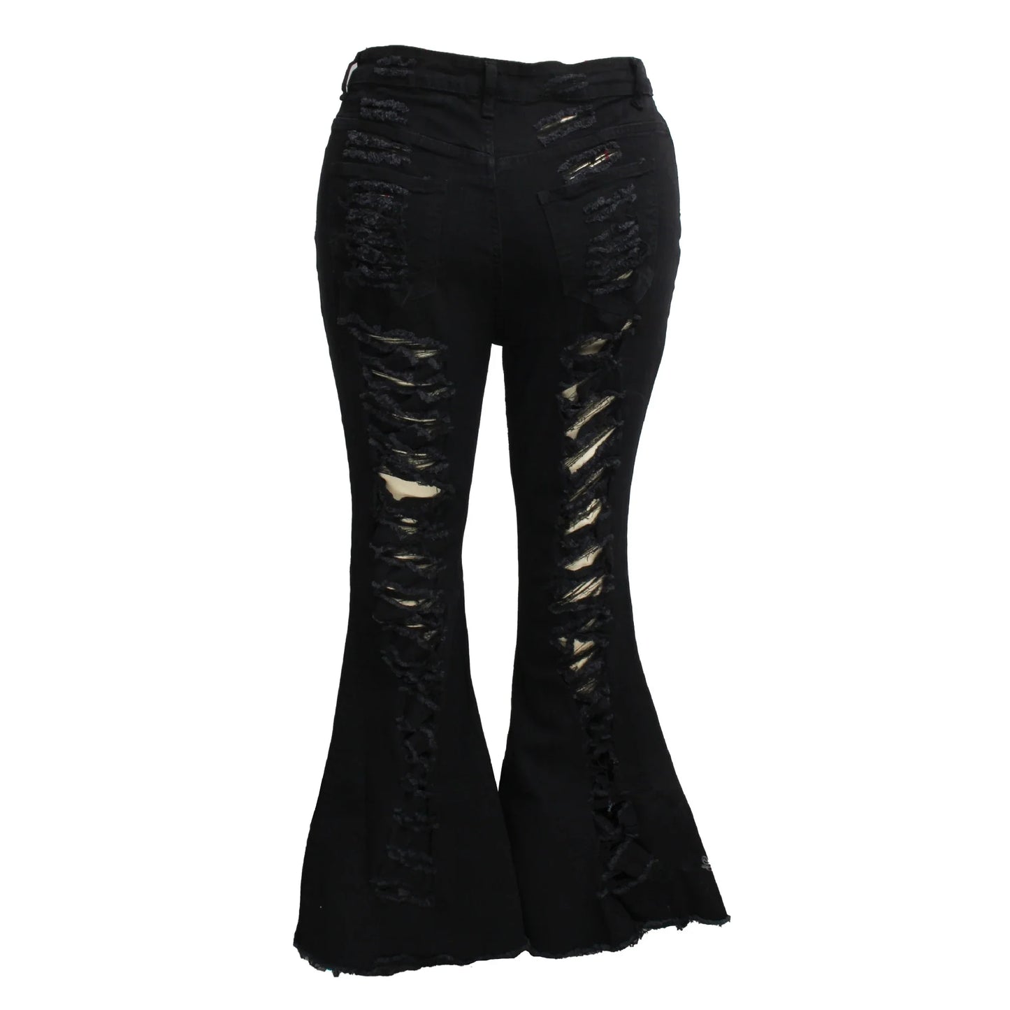 Premium stretch denim plus-size bell-bottom jeans in a variety of colours and sizes