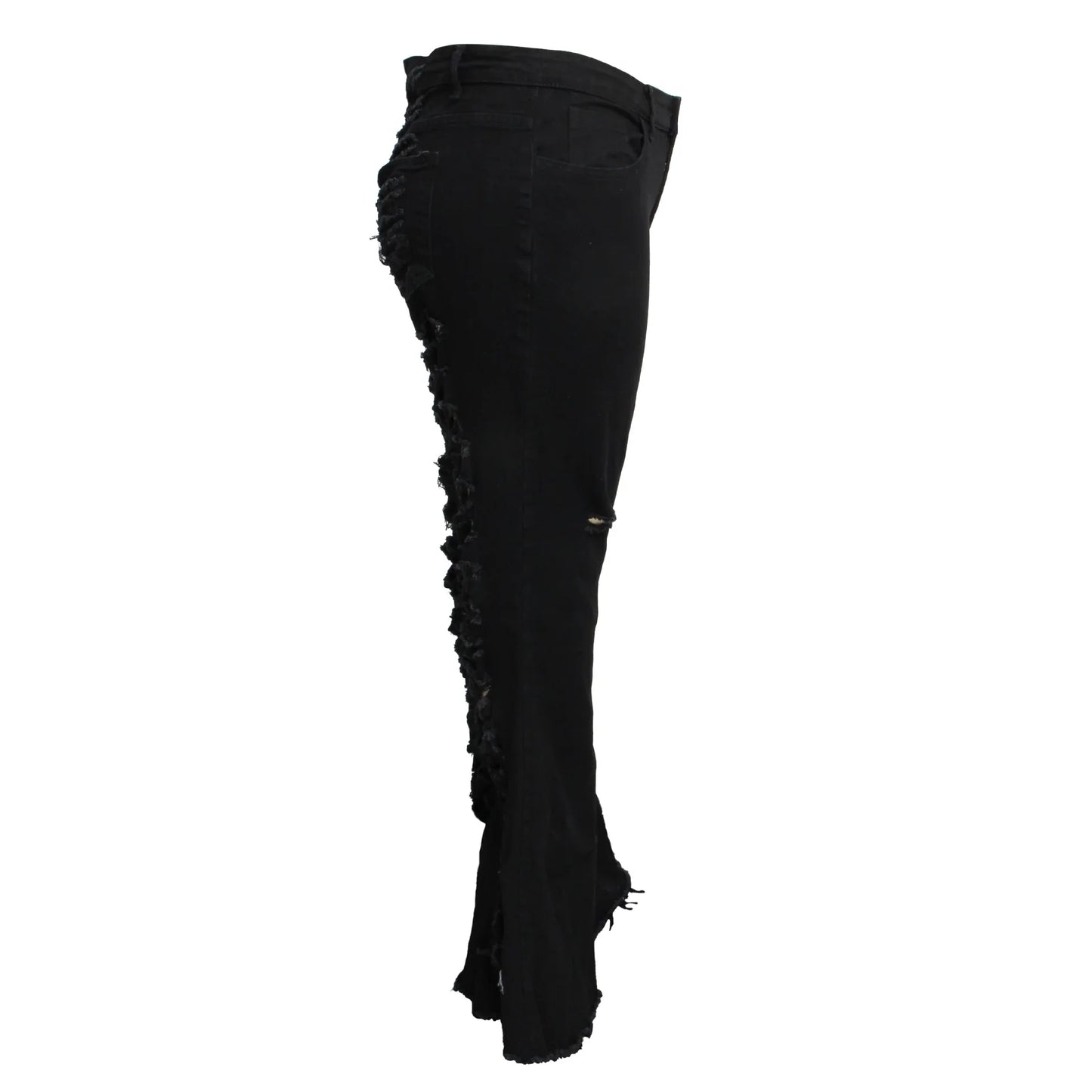 Premium stretch denim plus-size bell-bottom jeans in a variety of colours and sizes