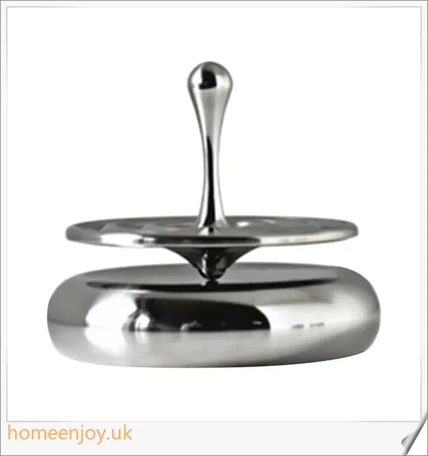 A precision-engineered, perpetually spinning desk gyroscope with a captivating, slow-motion sliding action