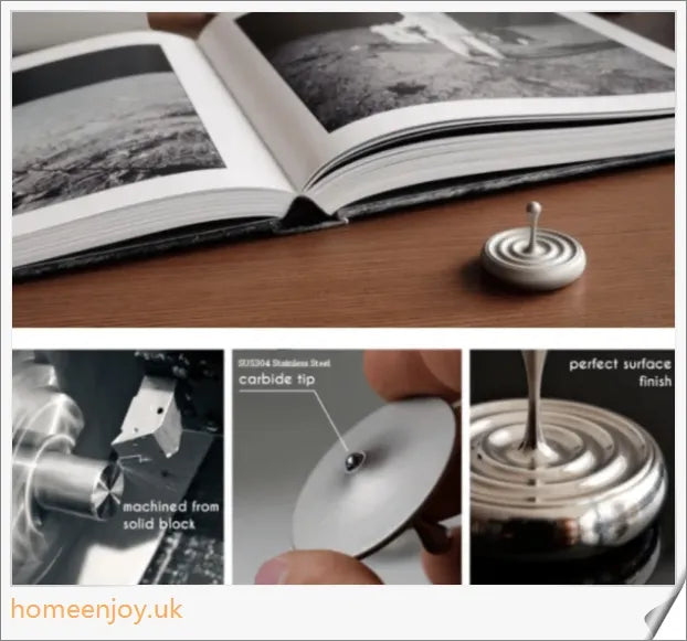 A precision-engineered, perpetually spinning desk gyroscope with a captivating, slow-motion sliding action