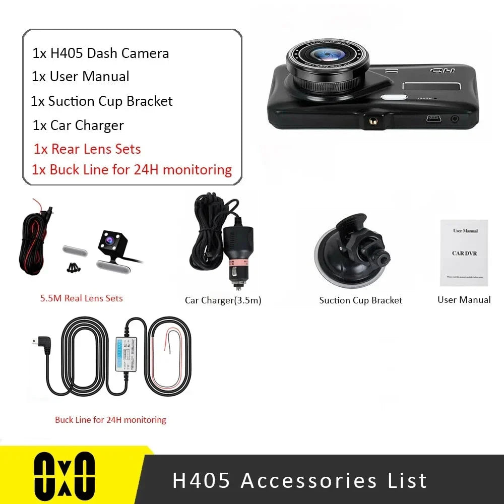1080P Dual Dash Cam with Night Vision and 170° Wide-Angle Lens for Enhanced Road Safety