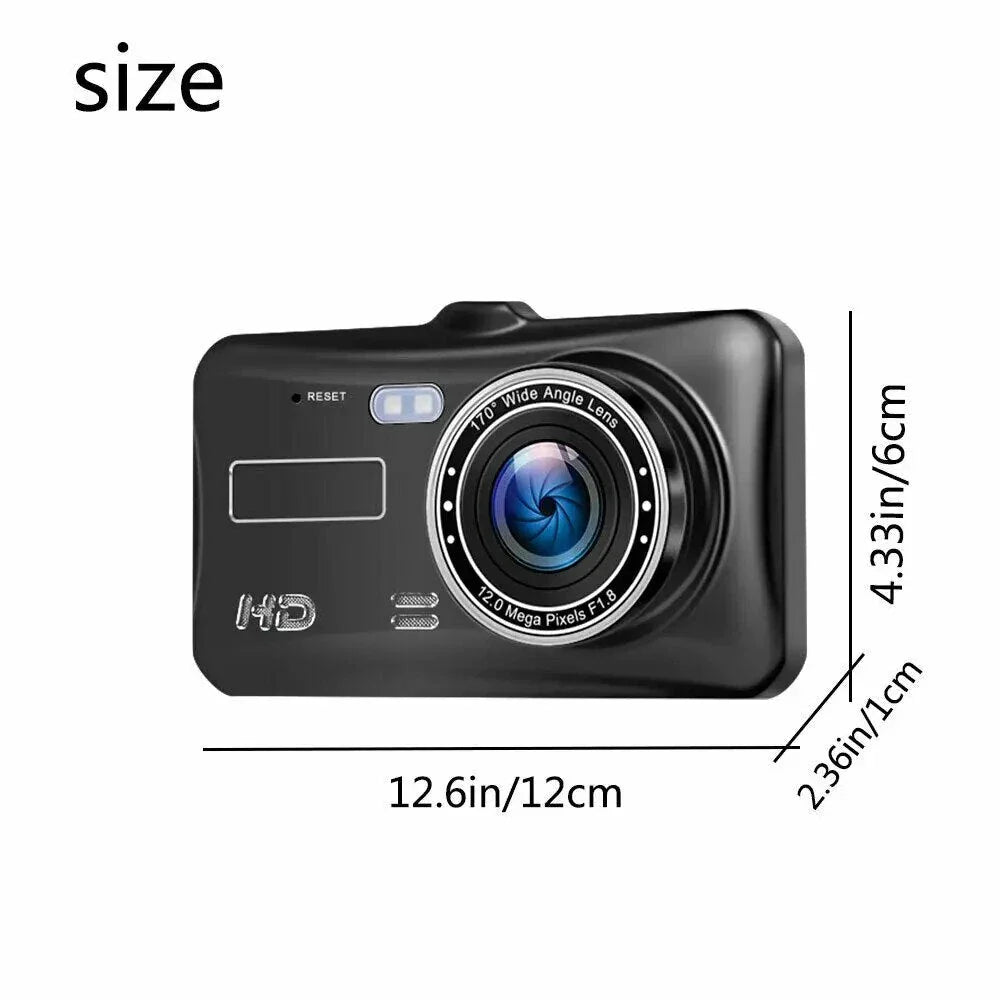 1080P Dual Dash Cam with Night Vision and 170° Wide-Angle Lens for Enhanced Road Safety