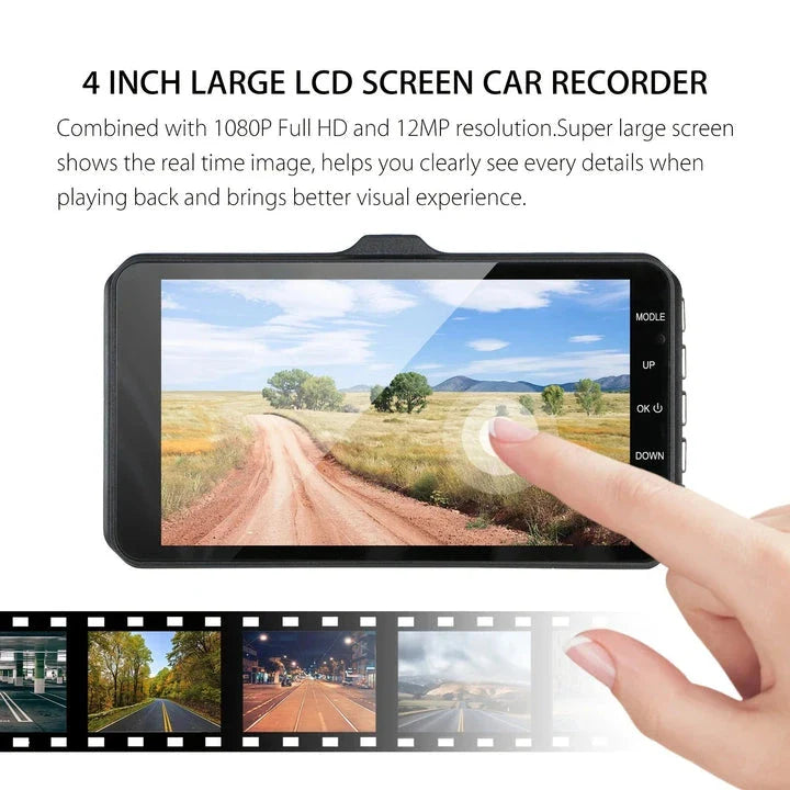 1080P Dual Dash Cam with Night Vision and 170° Wide-Angle Lens for Enhanced Road Safety