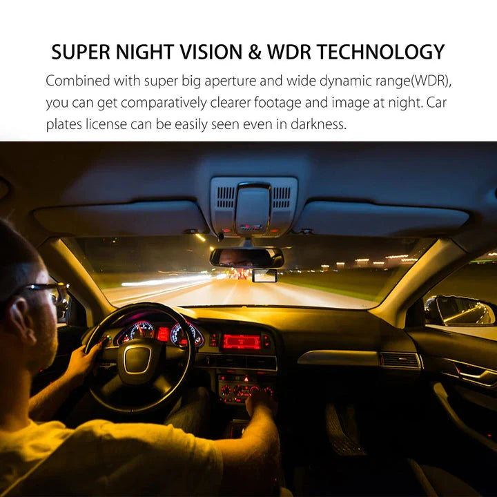 1080P Dual Dash Cam with Night Vision and 170° Wide-Angle Lens for Enhanced Road Safety