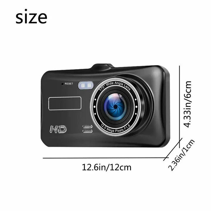 1080P Dual Dash Cam with Night Vision and 170° Wide-Angle Lens for Enhanced Road Safety