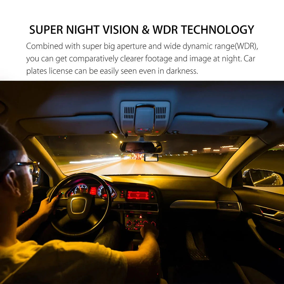 1080P Dual Dash Cam with Night Vision and 170° Wide-Angle Lens for Enhanced Road Safety