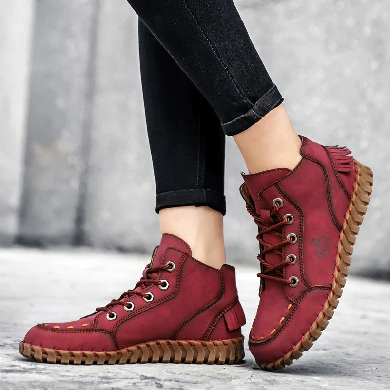Martin Boots - Soft Low Ladies British Style Casual Shoes with Suede Detailing and Rubber Sole