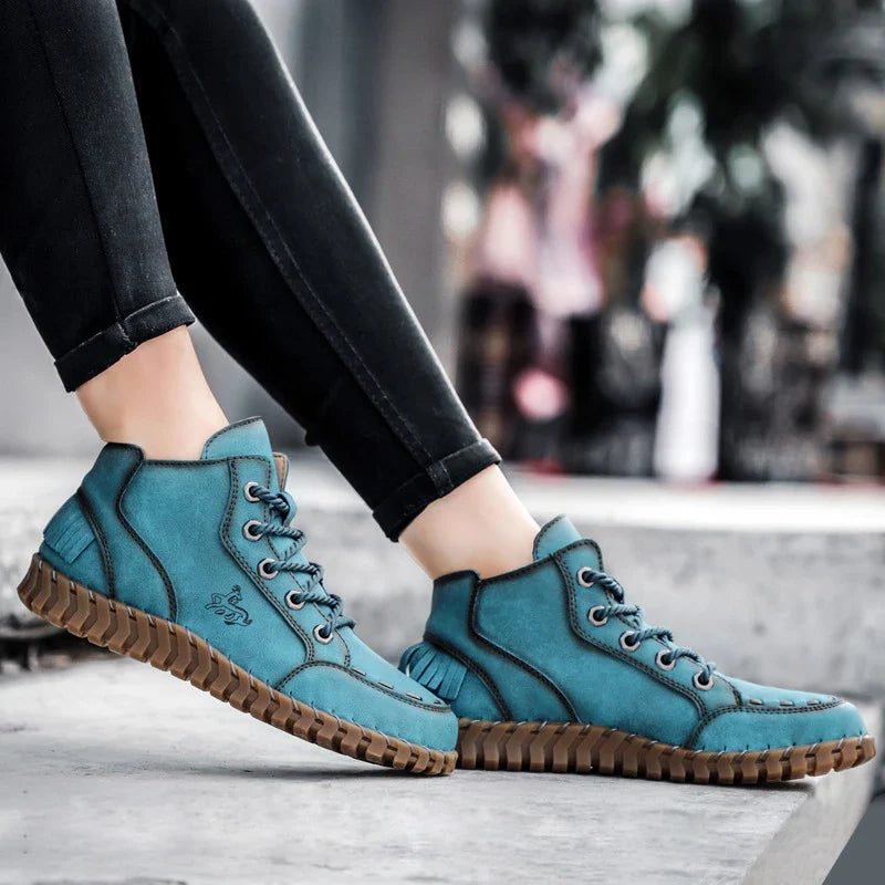 Martin Boots - Soft Low Ladies British Style Casual Shoes with Suede Detailing and Rubber Sole