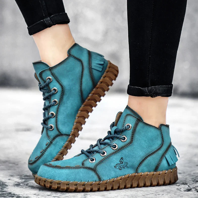 Martin Boots - Soft Low Ladies British Style Casual Shoes with Suede Detailing and Rubber Sole