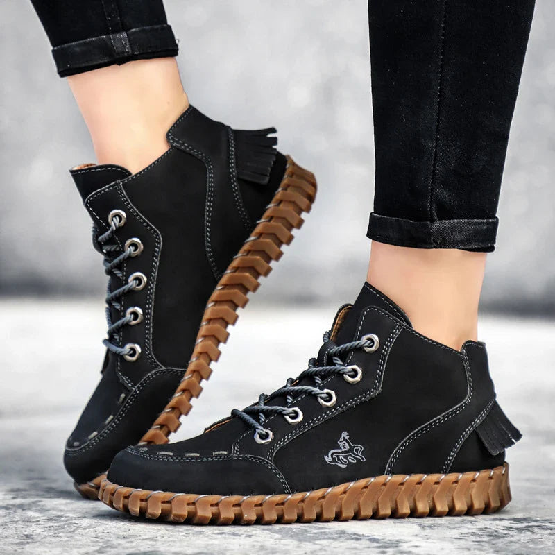 Martin Boots - Soft Low Ladies British Style Casual Shoes with Suede Detailing and Rubber Sole