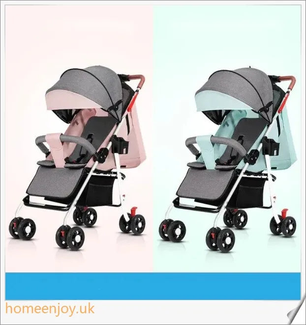 Premium portable and foldable baby stroller with adjustable awning and removable handrail for easy travel and cleaning