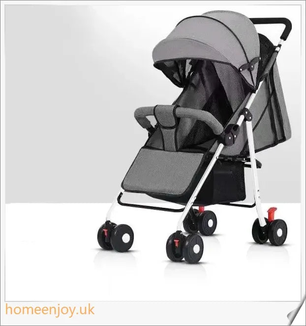 Premium portable and foldable baby stroller with adjustable awning and removable handrail for easy travel and cleaning