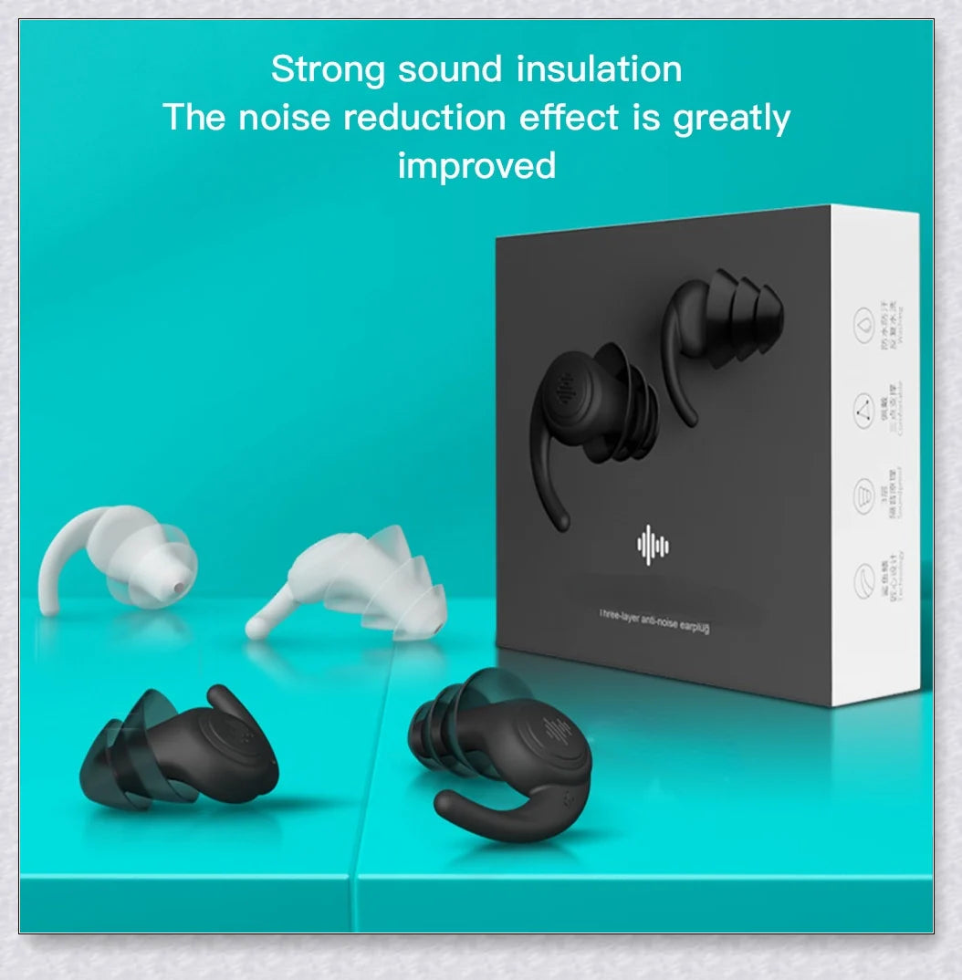 Professional Sleeping Ear Plugs made with German nano silica gel for exceptional comfort and noise reduction