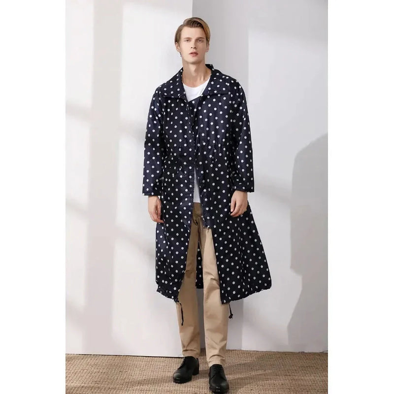 Homeenjoy_UK Men's Long Outdoor Waterproof Raincoat