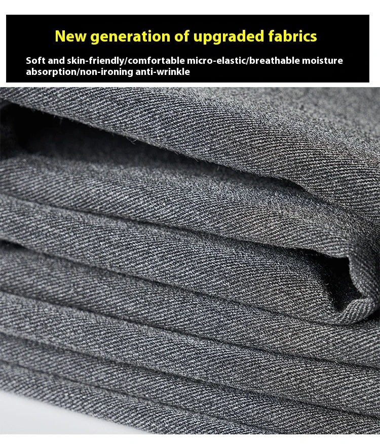 Light Luxury Men's Casual Small Trousers in various colours and sizes, featuring a stretch, pencil-leg design for a tailored, refined look.