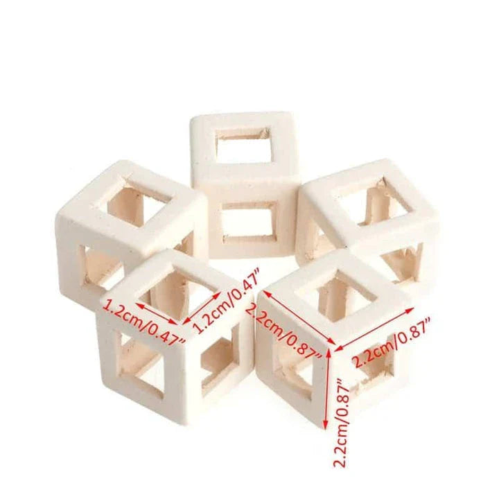 Elegant ceramic cube-shaped aquarium decor, designed to elevate the beauty and ambiance of your underwater oasis