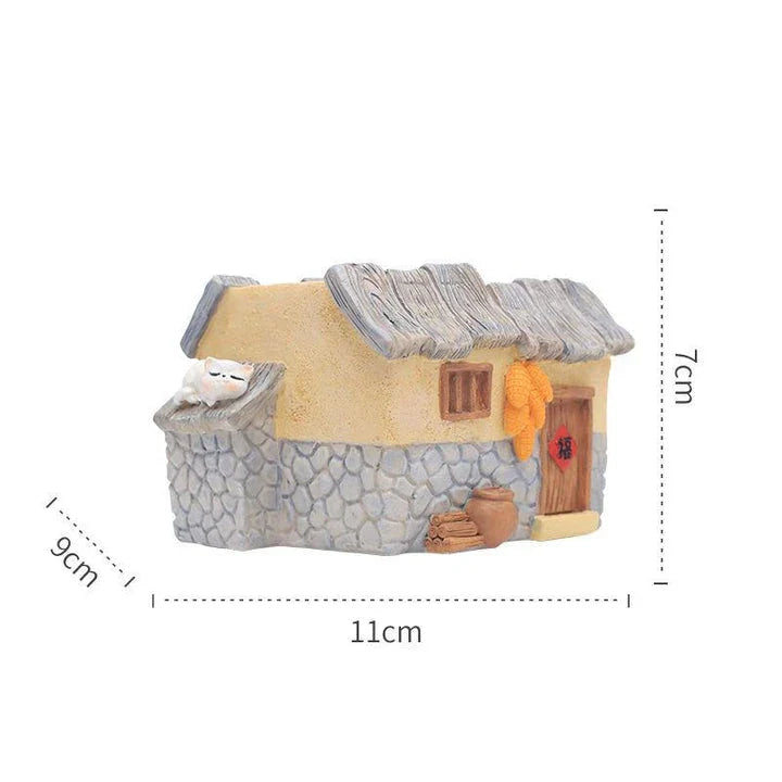 Enchanting vintage-style resin planter with hand-painted farmhouse-inspired animal motifs