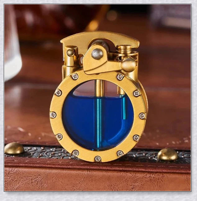 Vintage Trench Transparent Kerosene Antique Steampunk Lighter - Durable metal body, transparent design, and effortless ignition for a refined smoking experience.