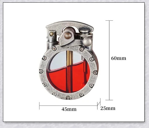 Vintage Trench Transparent Kerosene Antique Steampunk Lighter - Durable metal body, transparent design, and effortless ignition for a refined smoking experience.