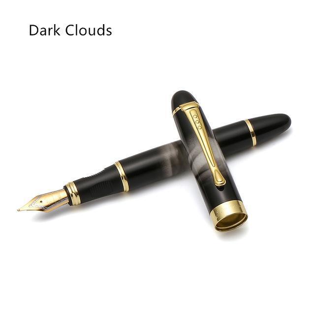 Homeenjoy_UK Executive Flexible Nib Fountain Pen-Luxury Full Metal Fountain Pen - Elegant Jinhao X450 Calligraphy Writing Pen with Golden Clip & Smooth Nib (Office Supplies)